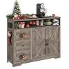 Farmhouse Buffet Storage Cabinet with Drawers Shelf Sideboard with Storage Kitchen Pantry Hutch Cabinet Coffee Bar Station Cabinet for Kitchen Dining Room Livingroom 47 L Rustic Grey