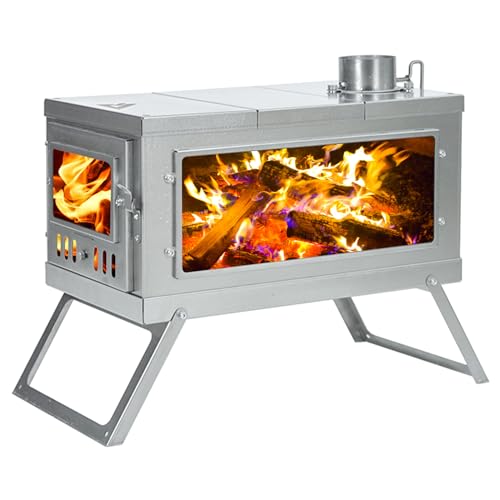 POMOLY Camping Wood Stove Hot Tent Stove, Timber Portable Lightweight