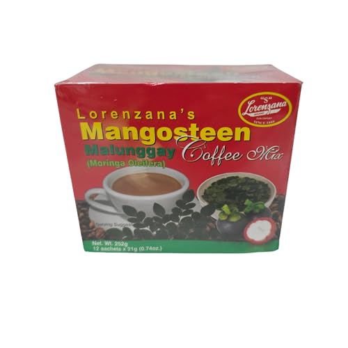 Lorenzana\'s Mangosteen Malunggay (Moringa Oleifera) Coffee Mix 12 sachets x 21g (1, 12 sachets)