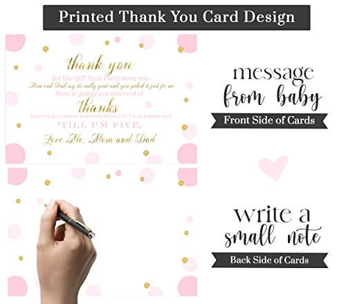 Paper Clever Party Pink And Gold Baby Shower Thank You Cards With Envelopes (15 Pack) Prefilled Note From Girl Individual Notecards For Babies Registry Princess Theme Little Star 4X6 Blank Set #TOP3