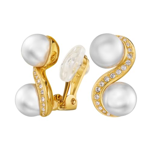 Boucles d'oreilles clip perle et cristal pour vos soirées chic
