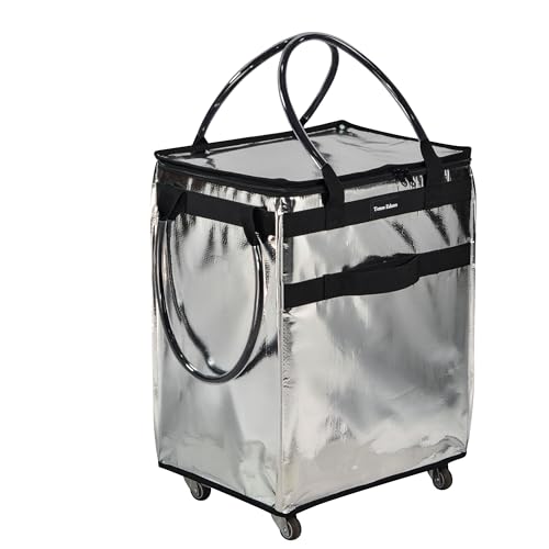 Reusable Grocery Bag On Wheels Large Capacity Shopping Trolley Foldable Rolling Tote Bag with Heavy Duty Handle for Travel