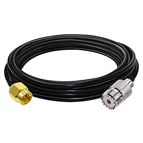RG58 SMA から UHF PL259 延長ケーブル、16.4 フィート (5 メートル) SMA オスから SO239 メス アンテナ ピグテール ケーブル、CB ラジオ、アマチュア無線用低損失 50 オーム PL259 同軸ケーブル
