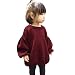 GBSELL Toddler Baby Kids Girls Lantern Sleeve Shirt Tops Outfits Clothes Fall Winter (Wine, 12M)