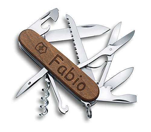 3Dglas Taschenmesser mit Gravur | original Victorinox | graviert mit Namen oder Initialen (Huntsman Wood)