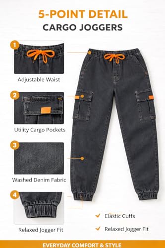 Image of Bold N Elegant Comfy Kid's Trendy Cool Print Washed 6 Pocket Denim Elasticated Jeans Joggers Pant for Baby Boys Girls
