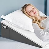 DiffPacky Wedge Pillow, 8 inch Bed Wedge Pillow for Sleeping & Resting, Cooling Memory Foam Incline Pillow for Adults Seniors, Back Support and Leg Elevation, Ideal for Couch, Bedroom & Living Room