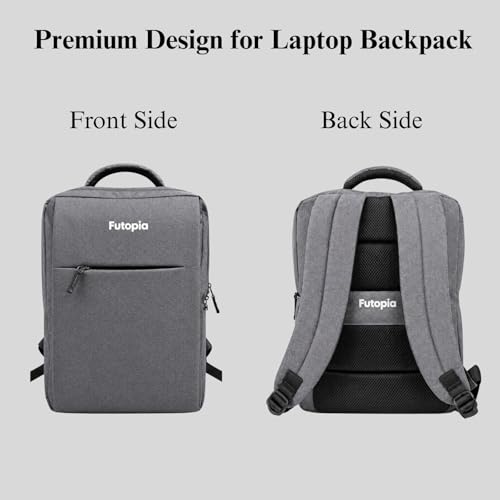 Image of Futopia Premium 26L Capacity Backpack Casual Bag With Fit 15.6 Inch Laptop, Side And Front Side Zipp Store, Luggage Strap, Lightweight & Durable For Men & Women Perfect For Office & College - Grey