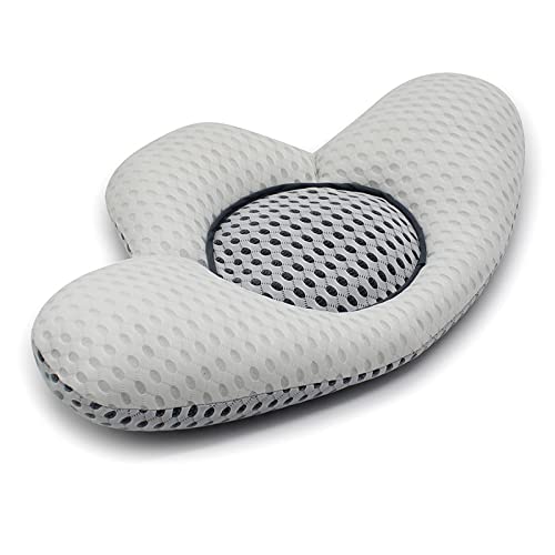 IPENNY Lumbar Pillow for Sleeping, Adjustable Height 3D Air Mesh Lower Back Support Pillow Waist Sciatic Pain Relief Cushion，Waist Pillow for Bed Rest - Side, Back and Stomach Sleepers