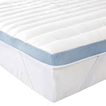 Amazon Basics Topper Matrimoniale 160 x 190 cm in Memory Foam, 5 cm Coprimaterasso con Angoli Elastici, Bianco