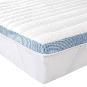 Amazon Basics Colchón de Espuma viscoelástica Topper con memoria con Funda removible y lavable, 135 x 190 cm, 5 cm, Blanco