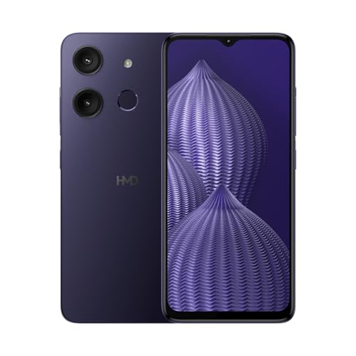 Image of HMD Aura | Dual Sim | 4 /128 GB | Unlocked Smartphone | Virtual RAM Memory | 2 Day Battery | 6.56 inch 60Hz Screen | 13 MP Dual Camera | Indigo