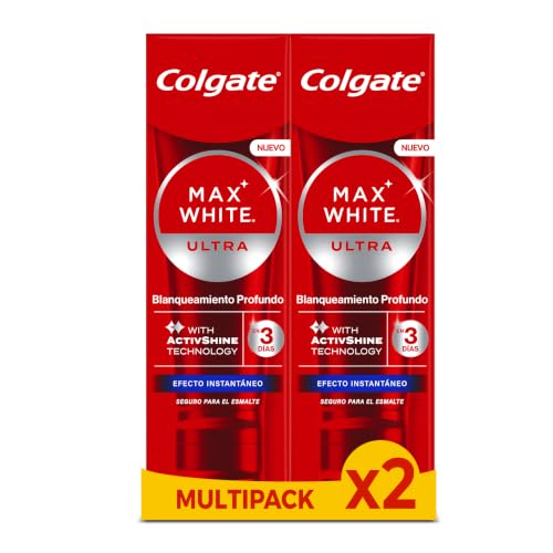 Miniatura 7 de Colgate Max White Ultra Pasta de dientes Efecto Instantáneo, Blanquea las Manchas Profundas en 3 Días, la Tecnología ActiveShine Suaviza la Superficie del Esmalte para Reflejar la Luz, Sabor Mejorado