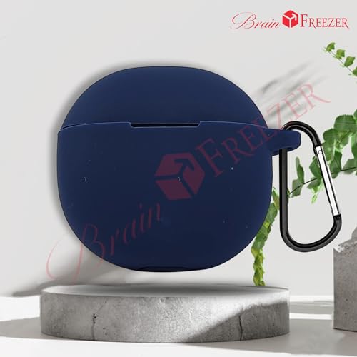 Image of GENERIC Case Cover Compatible with bAot Airdopes 181 /183 Protective Soft Silicone Case Cover with Hook (Only Cover) (Dark Blue)