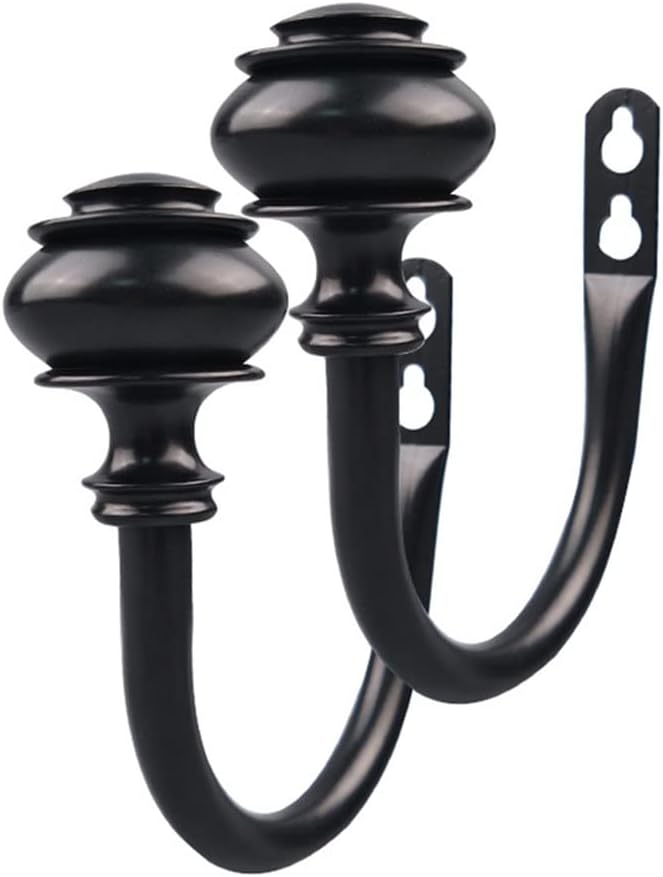FMURY HooksShaped Iron Drapery Accessories Easy Install Living Room Wall Mounted Curtain Holdback with Screws Home Decor