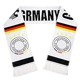 JrnSvp Deutschland Schal, Fussball WM 2026, 145 x 17 cm mit Fransen Fanartikel, Halstuch für Stadionbesuche und Nationalmannschaft Unterstützung (Weiß)