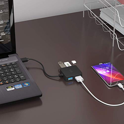 ICZI Hub USB 3.0, 4 Porte Ultra Mini Hub USB 3.0 per Trasmissione Dati Alta velocità 5 Gbps e Sincronizzazione per Ultrabook Portatile Tablet PC Compatibili Windows XP Vista 7 8 10 e Altro