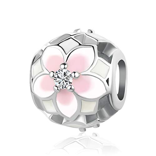 Breloque fleur rose cadeau anniversaire maman et soeur