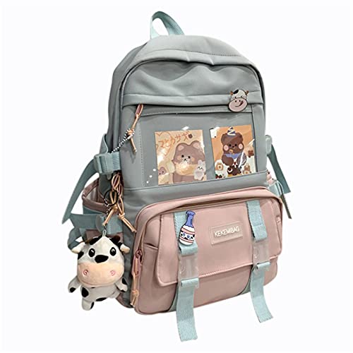 Facynde Backpack Kawaii Rucksack For Teen Girls Pastel School Bag Kawaii Cute Student Bookbag Lovely Backpack Travel Harajuku Japanese 11.8x 5.1 X 16.9 In