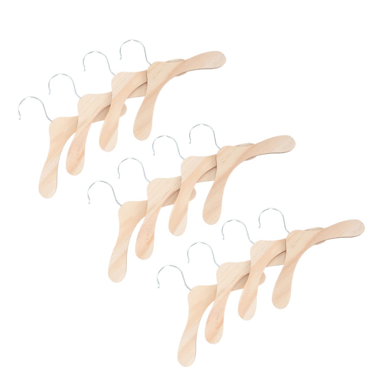 Happyyami 12Pcs Doll Clothes Hangers Miniature Outfit Racks for Doll Outfits Sturdy Wood Design for Easy Organization and Display of Doll Clothes for Who