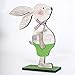 Produktbild AmyGline Ostern Deko Holz Kaninchen Ornamente Handwerk Geschenke Osterhase Anhänger Haupt Dekoration