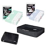Compactor Set organisateur valise avec 6 sacs gain de place et 2 organisateur de voyage, sacs sous vide de voyage pour valise moyenne et large, organisateur valise avec compression pour vêtements et
