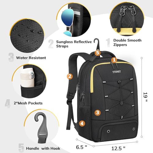 Ytonet Gym Backpack for Men Women, Gym Bag for Women with Shoe Compartment Large Water Resistant Lightweight Sport Backpack Fit 15.6 Inch Laptop, Sport, Workout, Travel, Black3