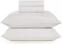 Jogo De Cama Casal 4pçs Hotel Motel Pousada Airbnb 180 Fios Teka Profiline Tecido Profissional Branco Resisitente a Lavação com Cloro