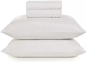 Jogo De Cama Casal 4pçs Hotel Motel Pousada Airbnb 180 Fios Teka Profiline Tecido Profissional Branco Resisitente a Lavação com Cloro