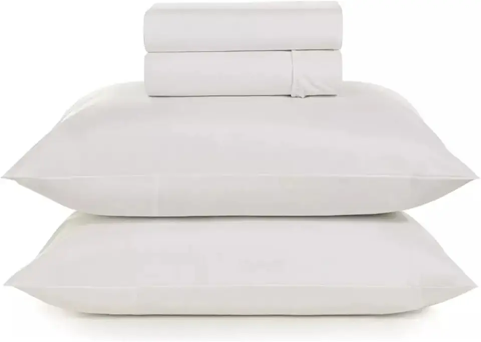 Jogo De Cama Casal 4pçs Hotel Motel Pousada Airbnb 180 Fios Teka Profiline Tecido Profissional Branco Resisitente a Lavação com Cloro