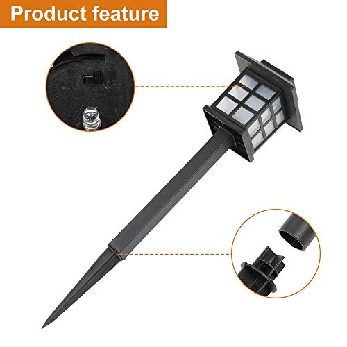 8Pcs White Led Solar Lantern Torch Light Garden Landscape Lighting #TOP2
