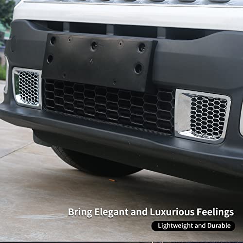 Image of CheroCar for Jeep Renegade Bumper Grille Insert Bezel Cover for Jeep Renegade 2016-2018,Chrome