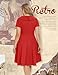 Wedtrend Women's 1950s Vintage Audrey Hepburn Style Cocktail Swing Dresses WTP20007RedM
