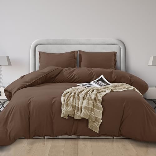 Elegant Comfort Luxury 3-Piece Duvet Cover Set - 1500 Premium Hotel Quality Microfiber Hotel Collection - Comforter Cover with Button Closure and Shams, King/California King, Taupe