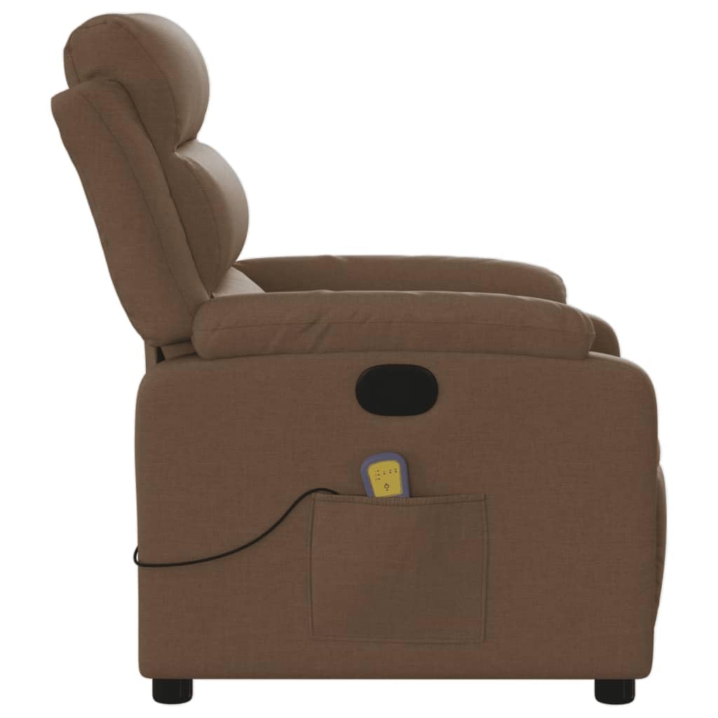 Sillón de masaje reclinable marrón de tela con 6 puntos de masaje y función de vibración manual para relajación y confort doméstico Siéntate y relájate en esta