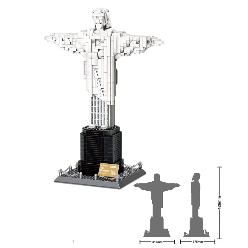 Image of Rio De Janerio Christ's, Redeemer of Brazil Building Blocks (973 Pcs, 6+ Years) | DIY Educational Toys for Kids Brain Development, World's Great Architecture & Landmarks