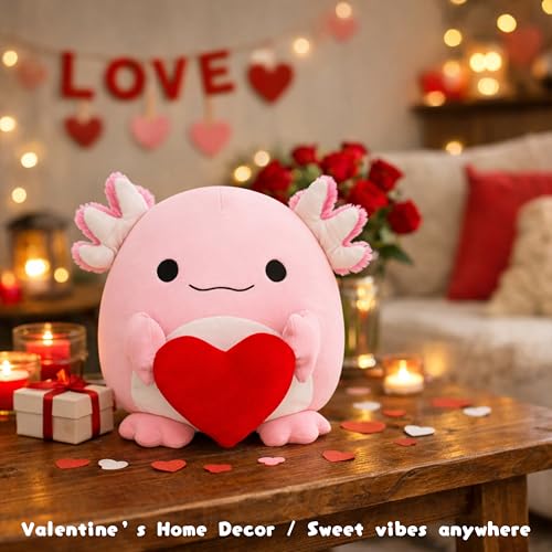 Tiralia Adorable Heart-Hugging Axolotl Plush Toy,11“ Soft Stuffed Animal, a Must-Have for Axolotl Lovers — Perfect for Boys & Girls, Valentine's Day, Anniversaries, and Birthday Gifts(Axolotl) by Tiralia - Used condition - Image 7