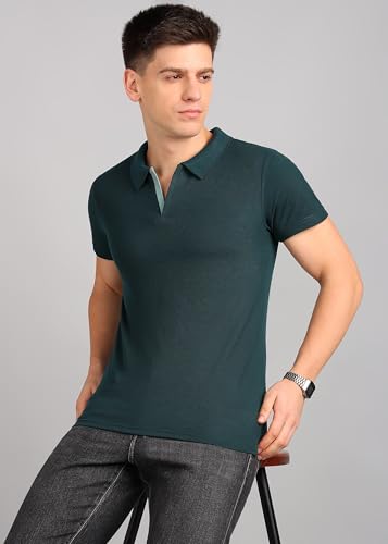 Image of INKKR Men's Solid Polo Neck Half Sleeve Stylish T-Shirt Combo (Size-S)