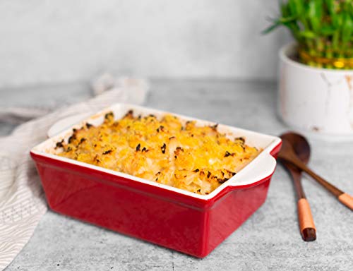 image for Kook Casserole Dishes for Oven, Ceramic Bakeware Set, Rectangular Baki