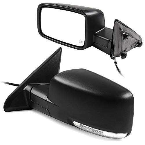cciyu Black Power Left and Right Side View Mirror Manual Folding Heated Turn Signal Fits for 2009-2010 for Dodge for Ram 1500 2011-2013 for Dodge for Ram 1500 2011-2015 for Dodge for Ram 2500 3500