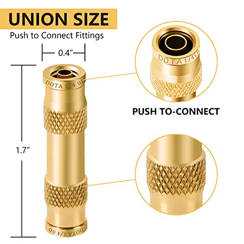 Anriwt Air Brake Line Fittings,1/4" Dot Air Fittings Brass Push In Fitting, Push To Connect Union Fittings, Air Brake Union 1/4" Tube Od For Trucks Trailers Use And Industria Workshops (4 Pcs) #TOP1