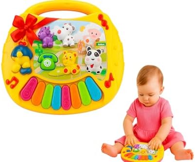 Piano Musical Infantil Educativo, Colorido, com Animais e Teclado...