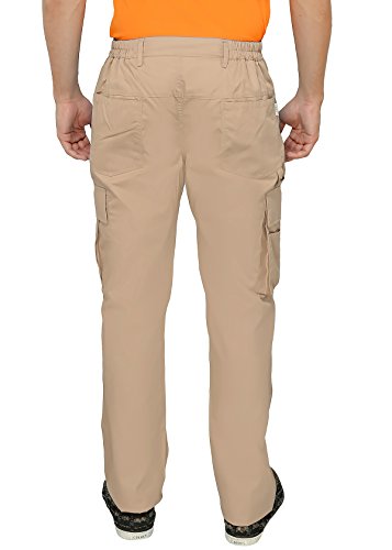Image of ASHDAN Outdoor Solid Cargos. Regular Fit. Multi-Utility Pockets. Sturdy Polyester-Cotton Blended Cargo Trousers
