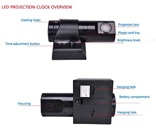 Vkermury Led Projection Roman Clock Colorful Projection Analog Clock Rotate 180 Degrees With Remote Control (Arabia Number &Rome Pointer Free Exchange) #TOP1