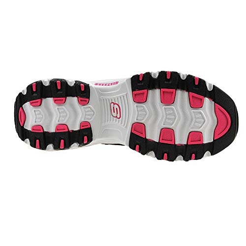 Skechers Women's D'Lites-Me Time Lace Up Fashion Sneakers, Black/Hot Pink, 9.54