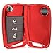 Produktbild kwmobile Autoschlüssel Hülle kompatibel mit VW Golf 7 MK7 3-Tasten Autoschlüssel - TPU Schutzhülle Schlüsselhülle Cover in Hochglanz Rot