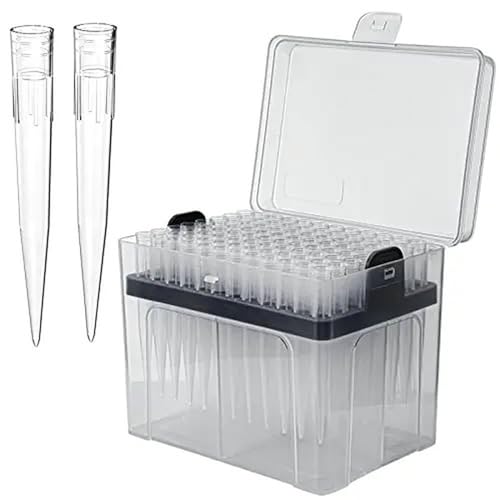1000ul Pipette Tips - Universal Pipette Tips?with Box RNase/DNase Free & Pyrogen Safe, 96 Tips/Rack Pk x 10 Racks (960 Tips)