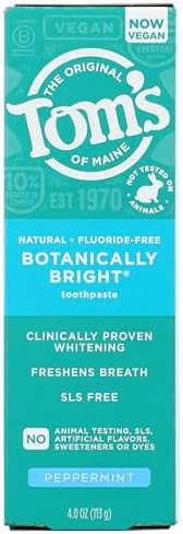 Toms of Maine Botanically Bright Peppermint FF Toothpaste, 4 OZ