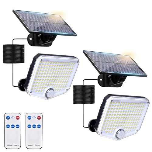 Image of JumJam Solar Flood Light Outdoor, PIR Spot Light for Yard, 2 Pack