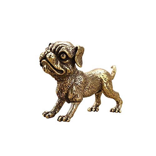 Statues d'extérieur en cuivre : mini chien artisanal pour jardinier exigeant